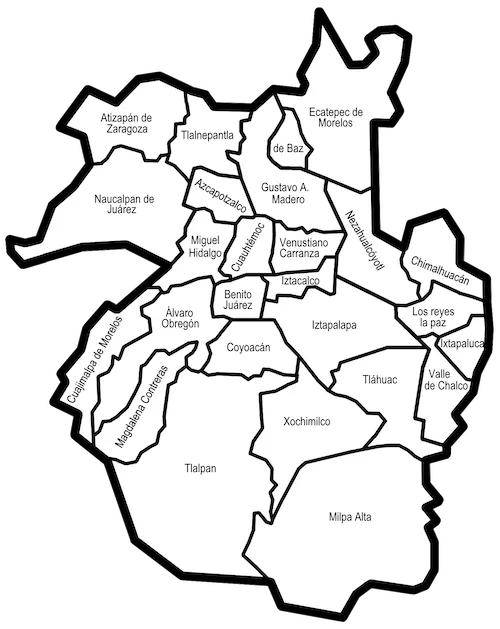 Zonas de Asistencia Ciudad de México, Área Metropolita y Municipios